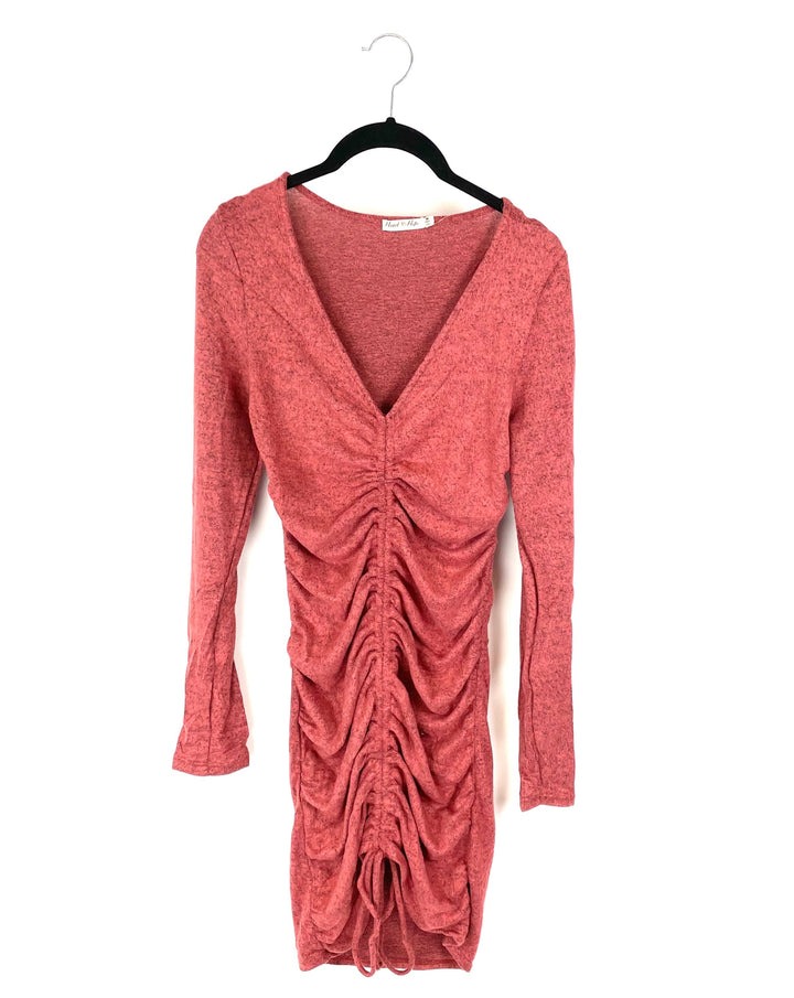 Long Sleeve Rust Colored Dress - Large