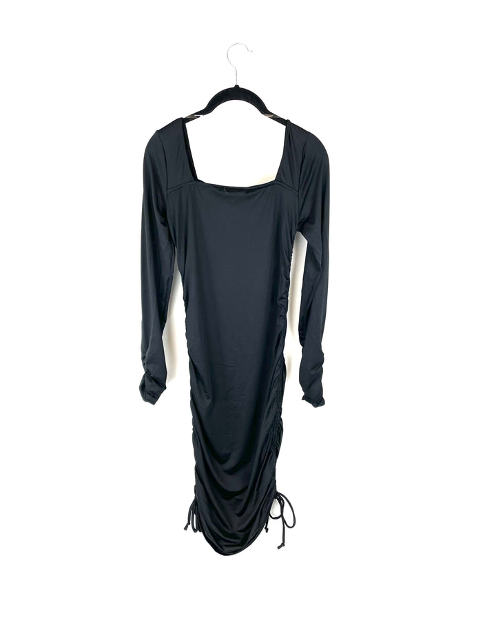 Long Sleeve Black Dress - Medium, Large