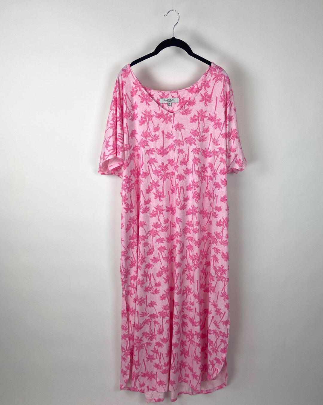 Pink Palm Tree Lounge dress - 2x