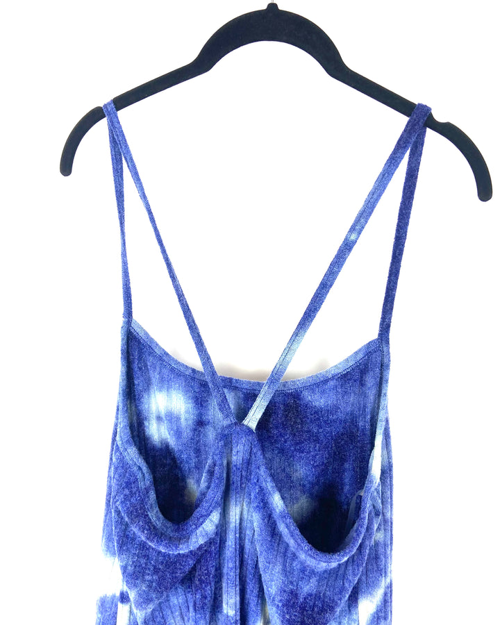 Dark Blue and Turquoise Tie-Dye Sun Dress - 3X