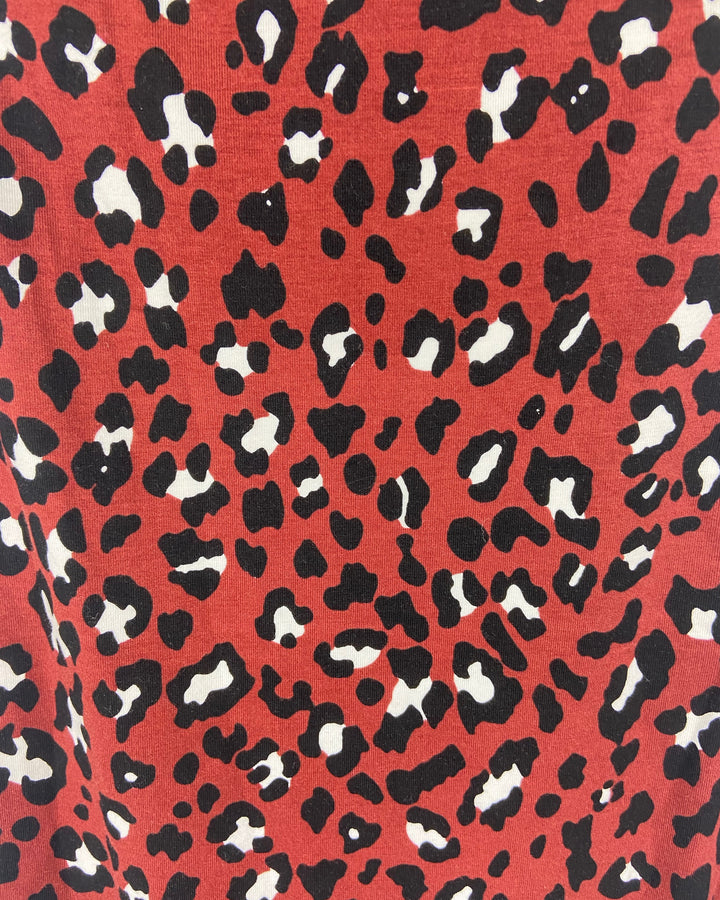 Maroon Cheetah Printed Tube Dress - Medium
