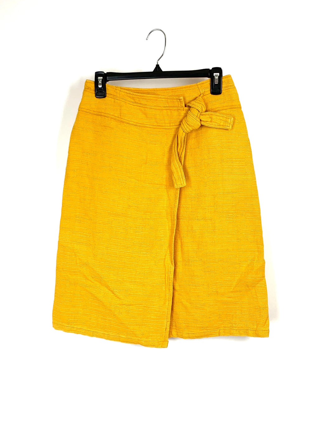 Yellow Mid Length Wrap Skirt - Size 4