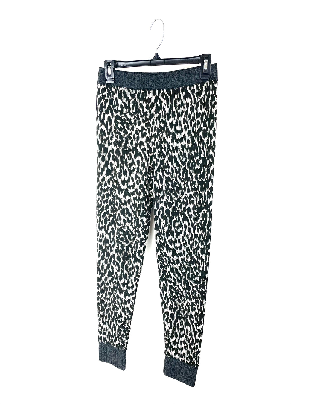 Grey and Leopard Print Pajama Set - Small