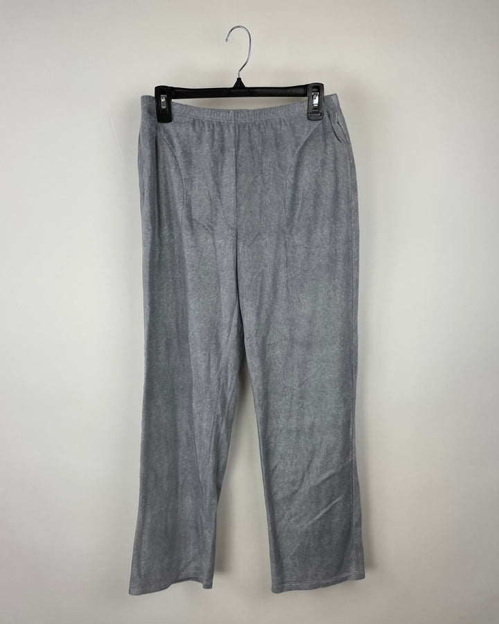 Grey Fuzzy Pajama Pants - Small