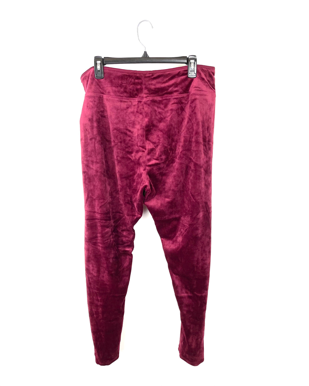 Dark Red Velour Leggings - 1X