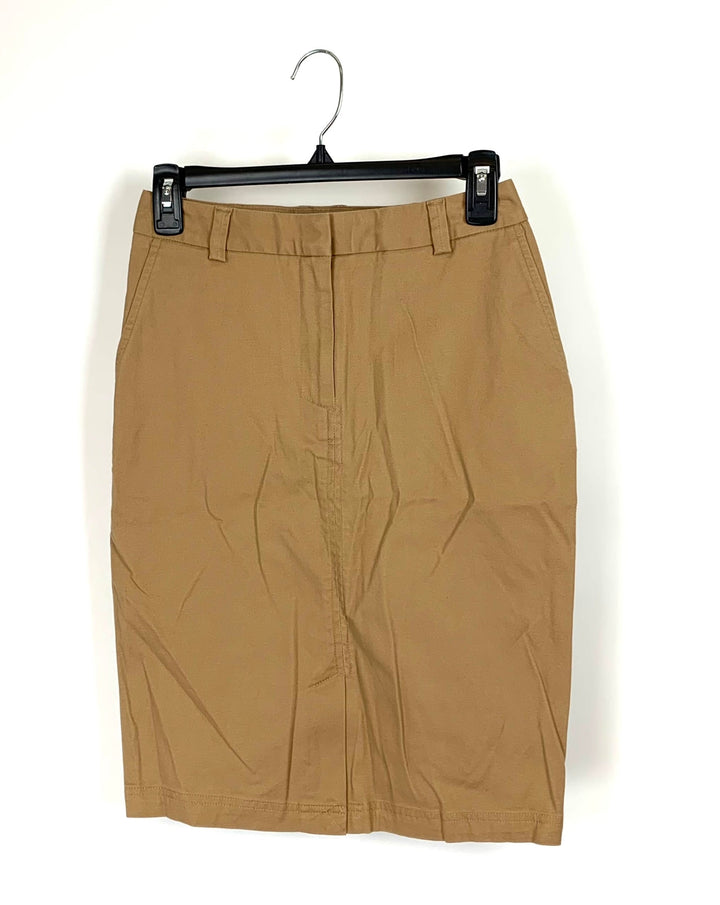 Dark Khaki Midi Skirt - Size 4