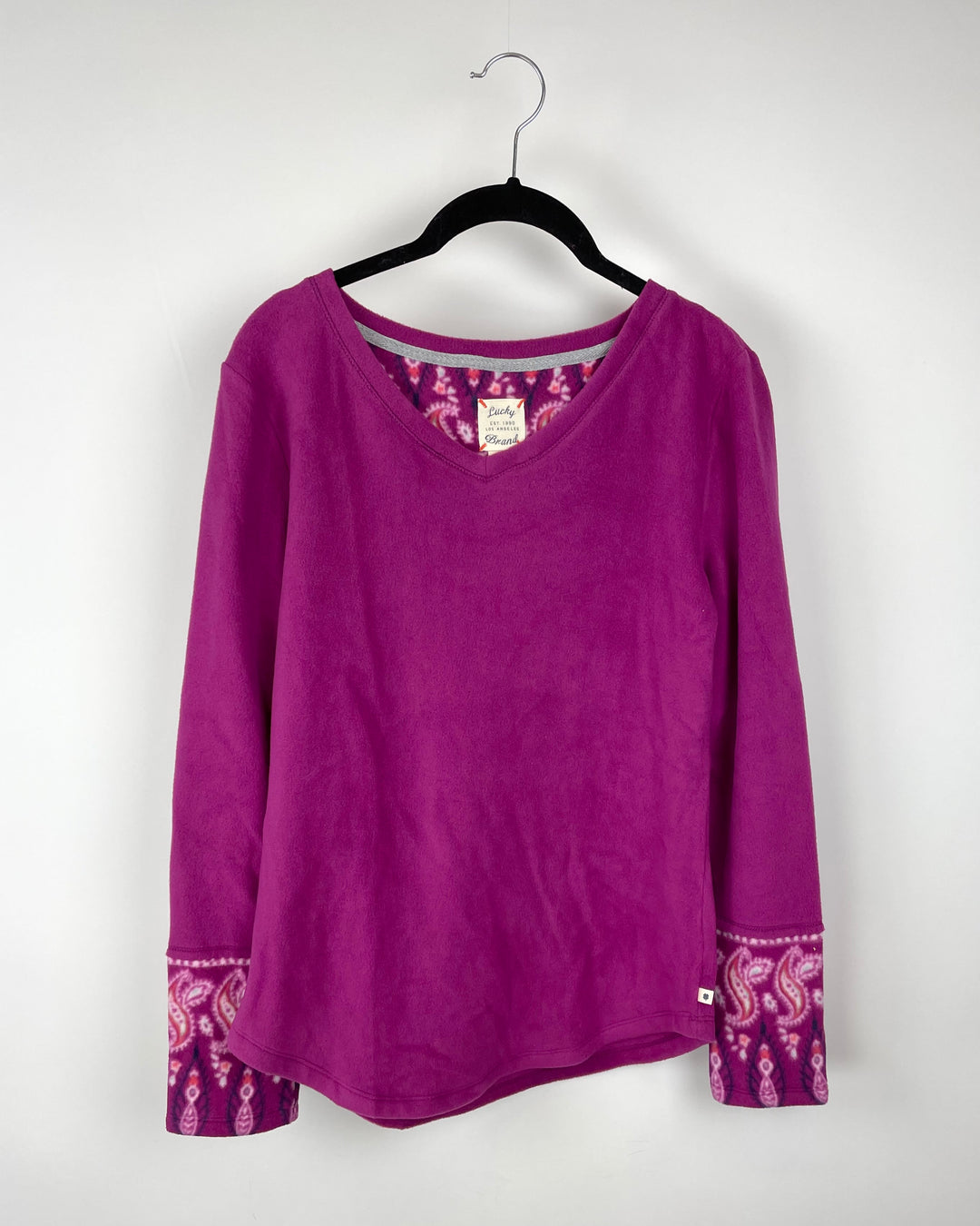 Purple Long Sleeve Pj Top - Small