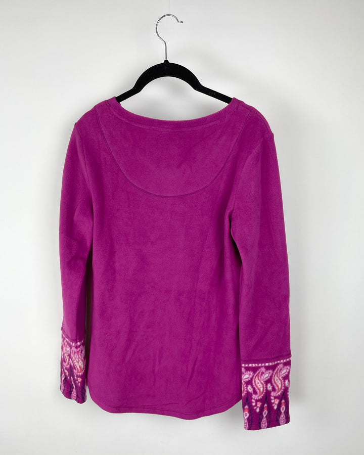 Purple Long Sleeve Pj Top - Small