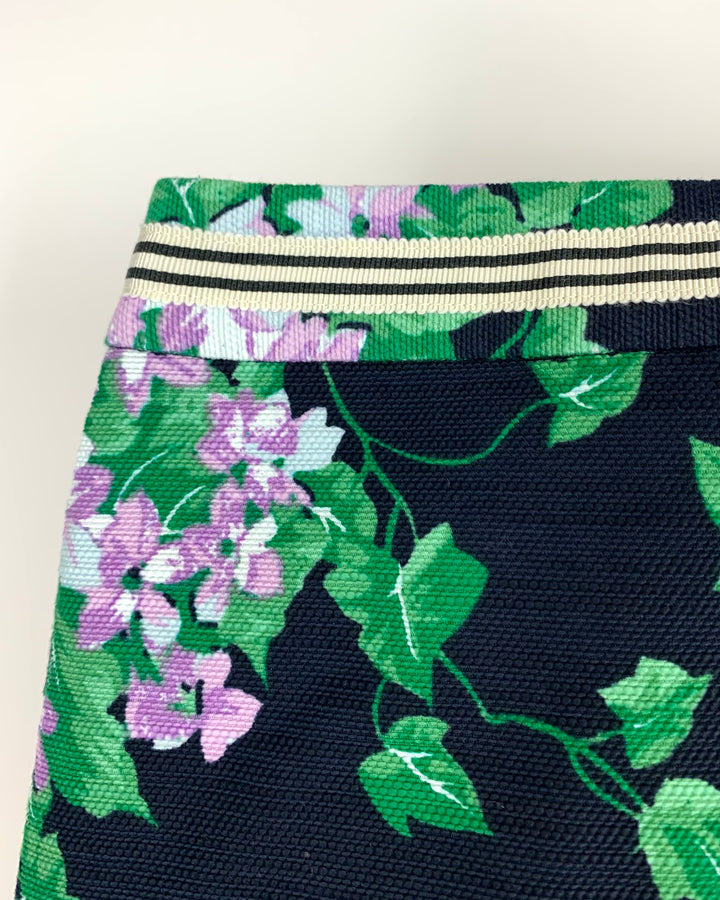 Black Skirt With Colorful Floral Print - Size 2