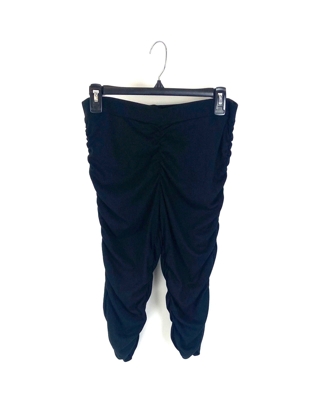 Black Scrunched Biker Shorts - Medium, Large