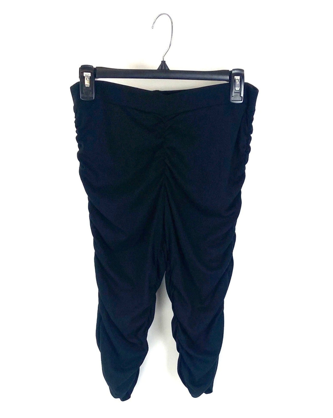 Black Scrunched Biker Shorts - Large