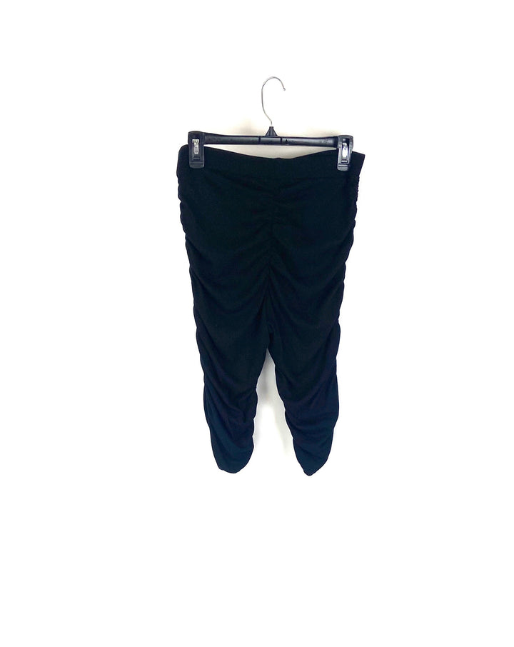 Black Scrunched Biker Shorts - Medium, Large