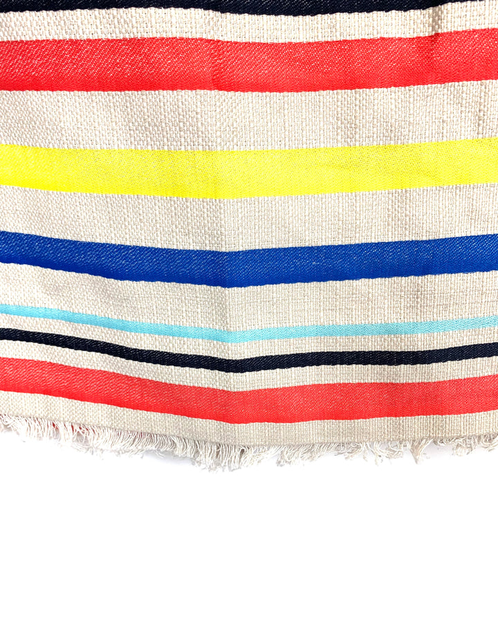 Khaki Striped Midi Pencil Skirt - Size 4