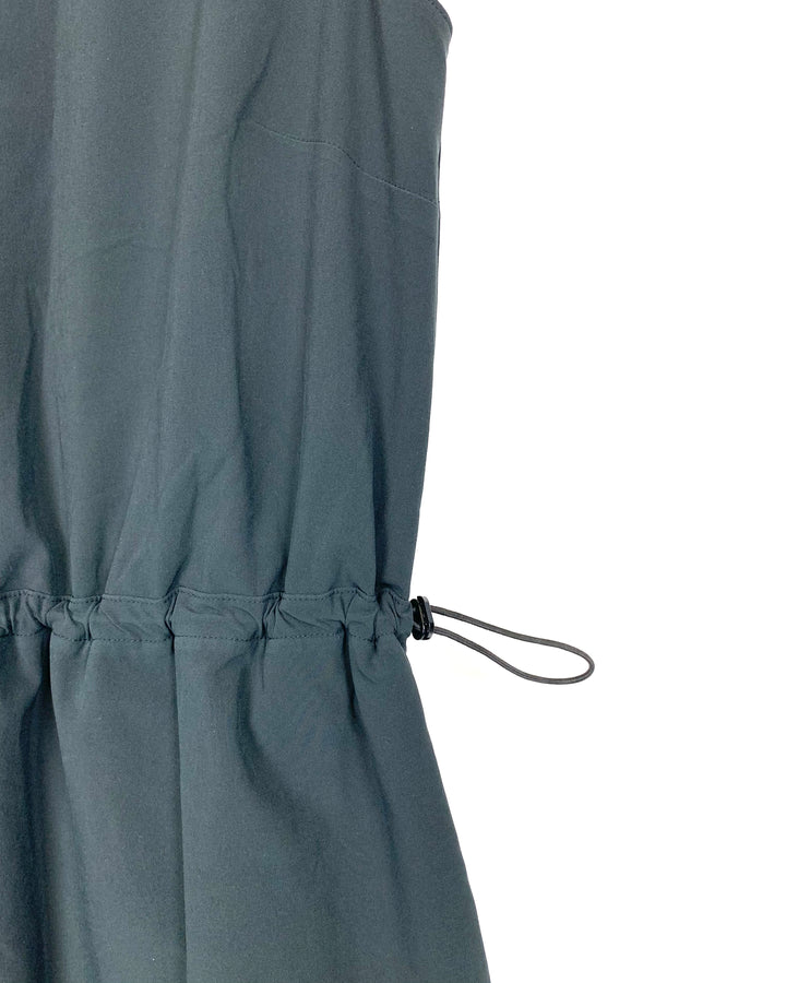 Black Sleeveless Drawstring Dress - Small