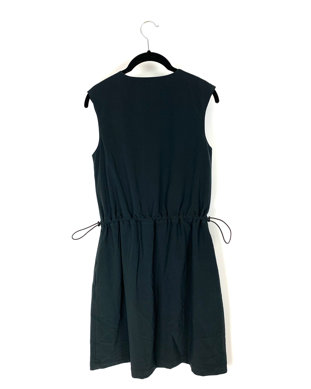 Black Sleeveless Drawstring Dress - Small