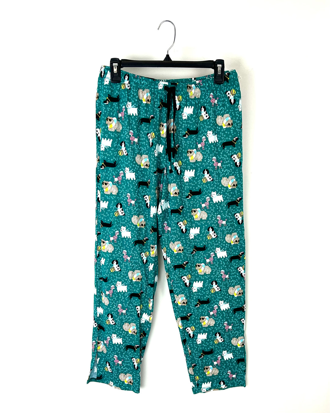 Green Dog Print Pajama Pants - Size 6-8