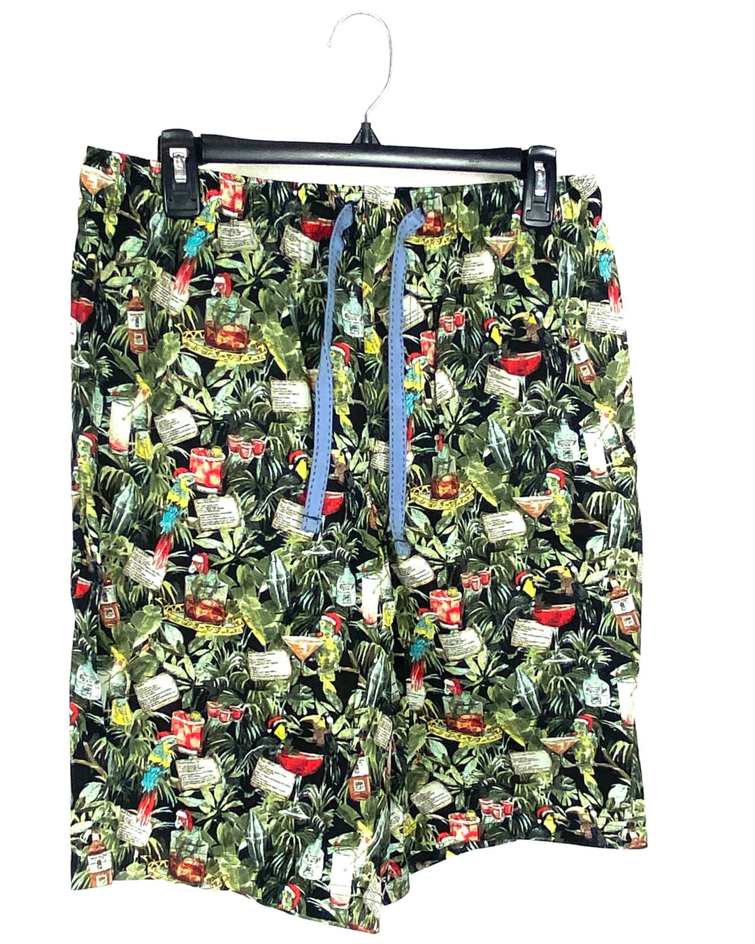 MENS Green Holiday Print Shorts - Medium