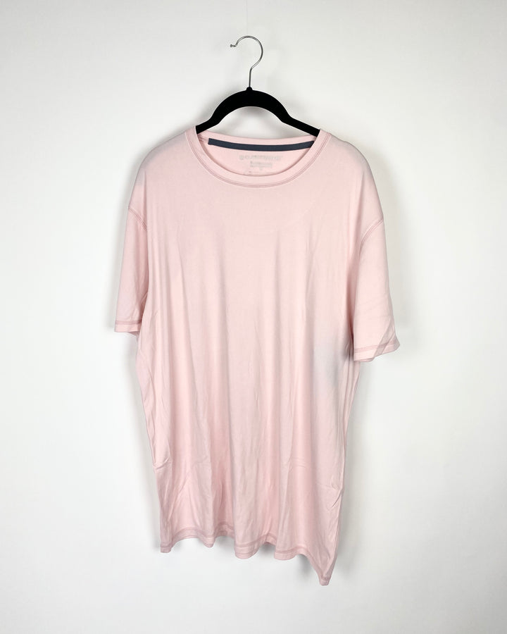 MENS Light Pink Short-Sleeved Shirt - Medium