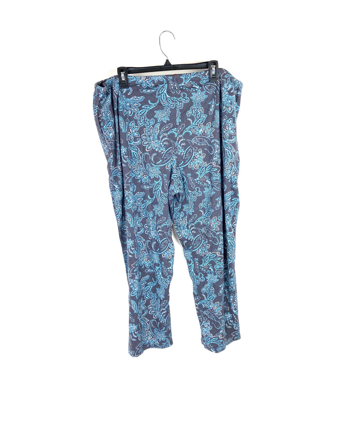 Dark Grey Copped Pajama Pants - Petite 1X