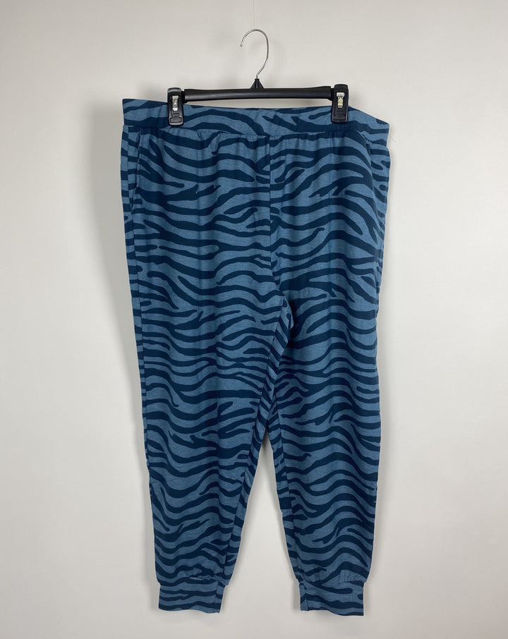 Blue Animal Print Joggers - Size 2X