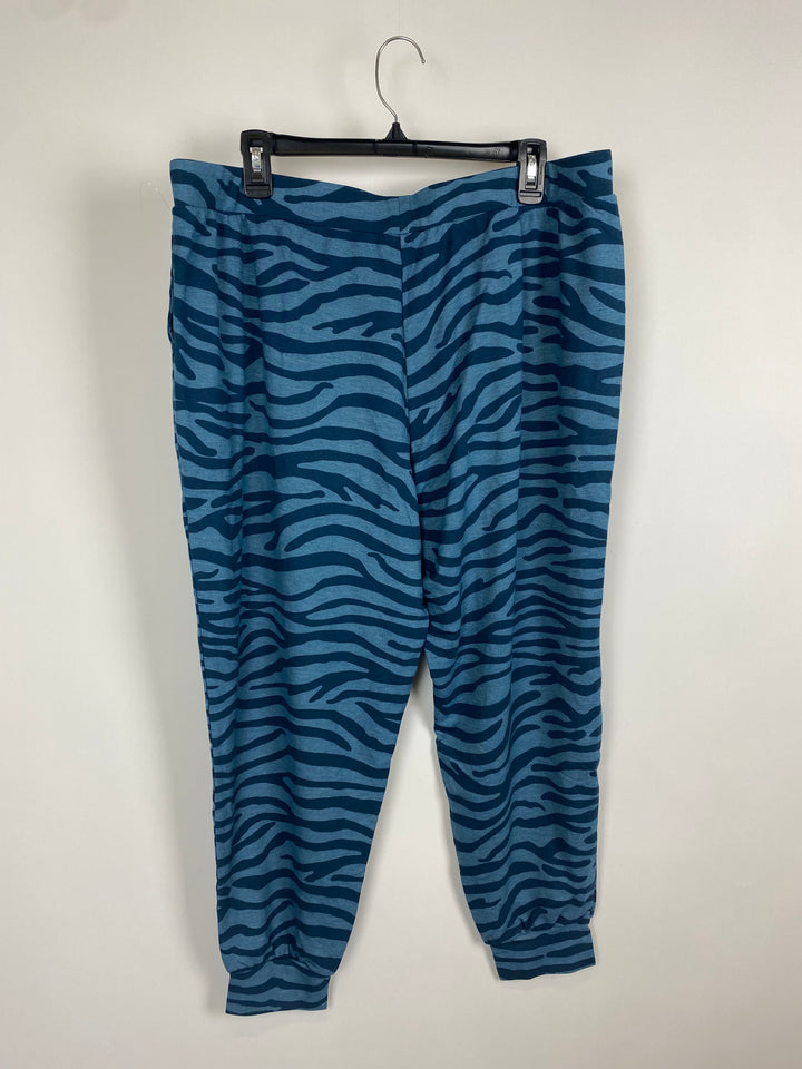 Blue Animal Print Joggers - Size 2X