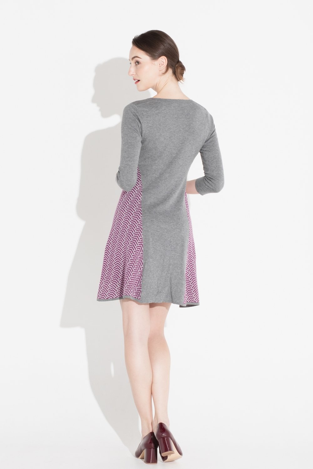 Tove & Libra Fit And Flared Gray And Purple Dress- Size XS, S, L, XL - Donated From Designer - The Fashion Foundation