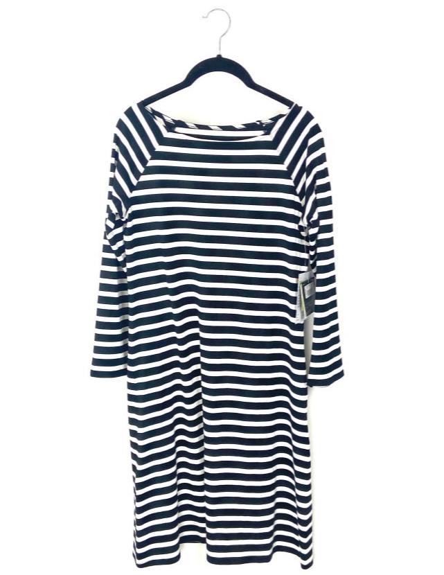 Black and White Striped Dress - Small