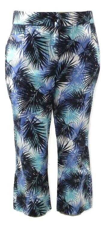 Briggs White and Blue Printed Capri Pants- Size Medium - The Fashion Foundation