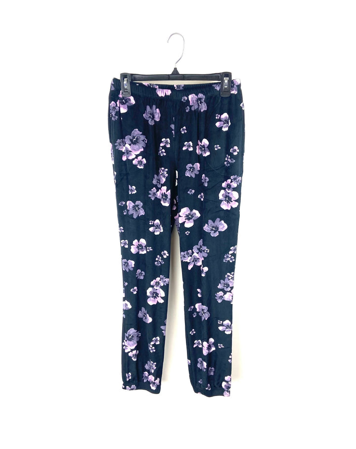Fleece Floral Pajama Pants - Small