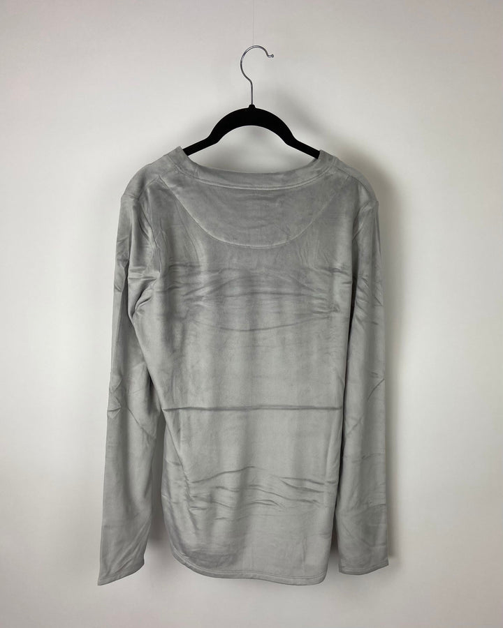 Grey Velour Like Top - Size 10/12