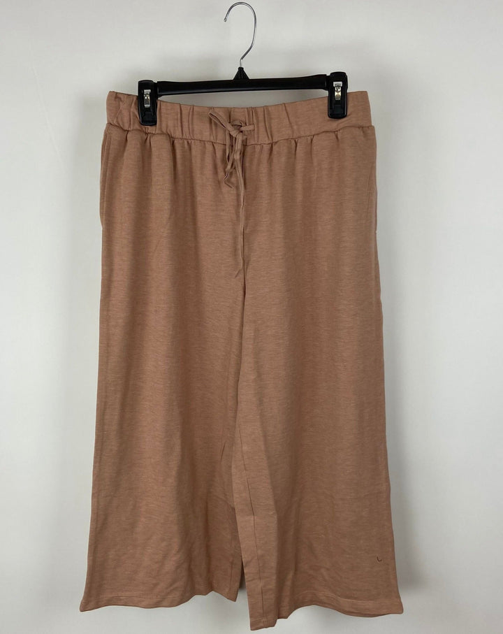 Tan Cropped Sweatpants - Small