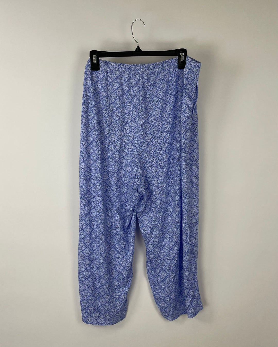 Blue And White Printed Pajama Pants - 1X
