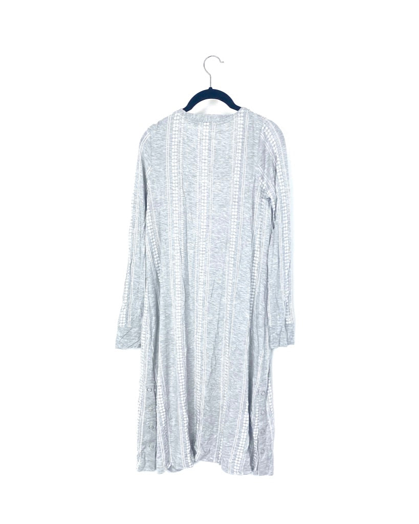 Long Grey Open Cardigan - Size 2/4