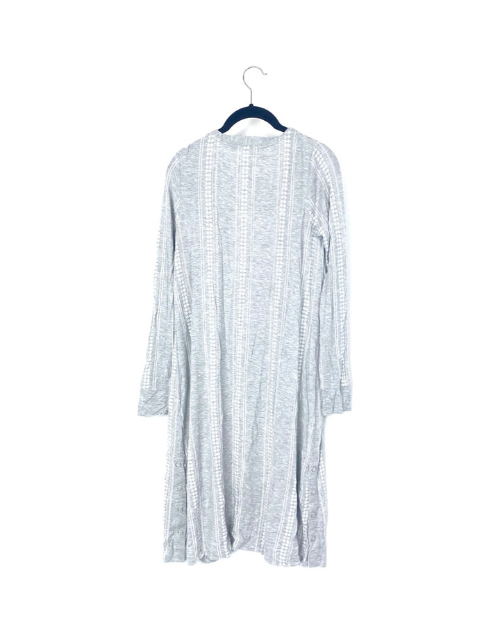 Long Grey Open Cardigan - Size 2/4