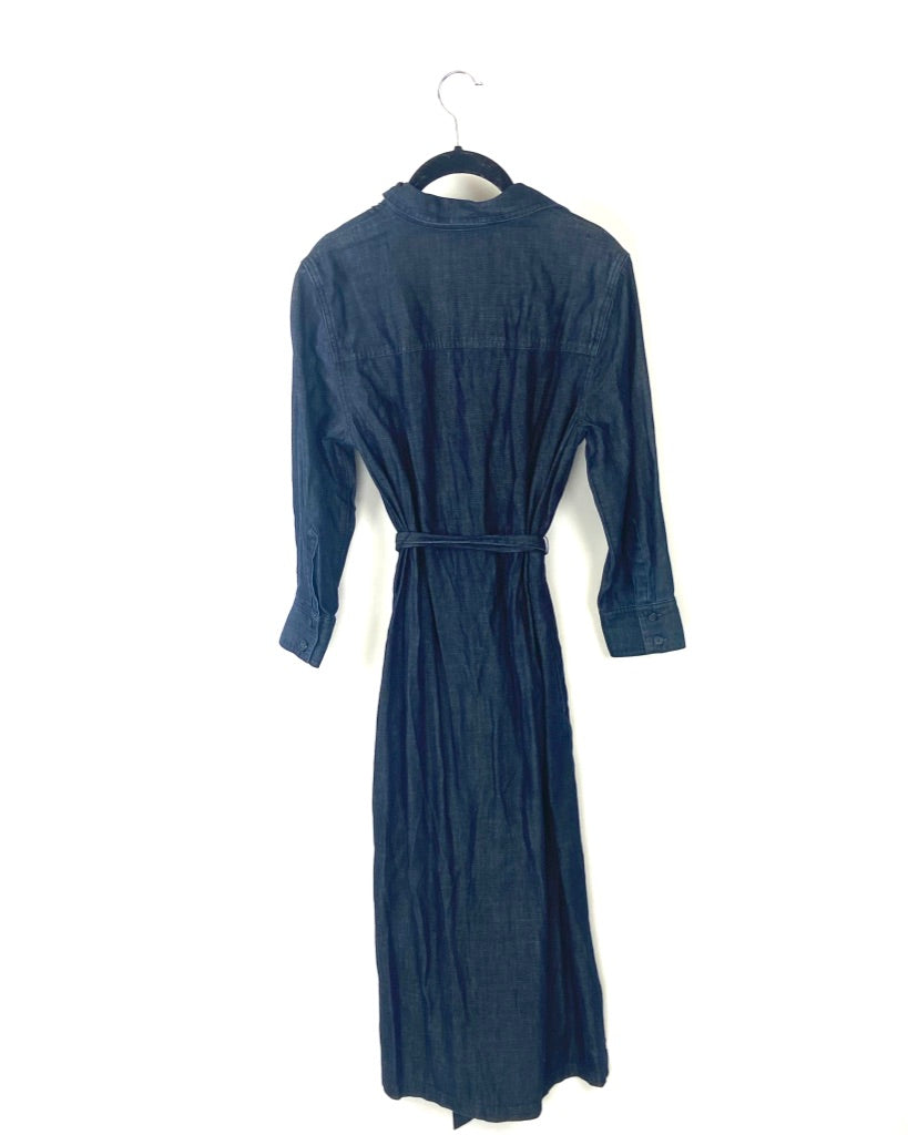 Long Sleeve Midnight Blue Dress - Size 4