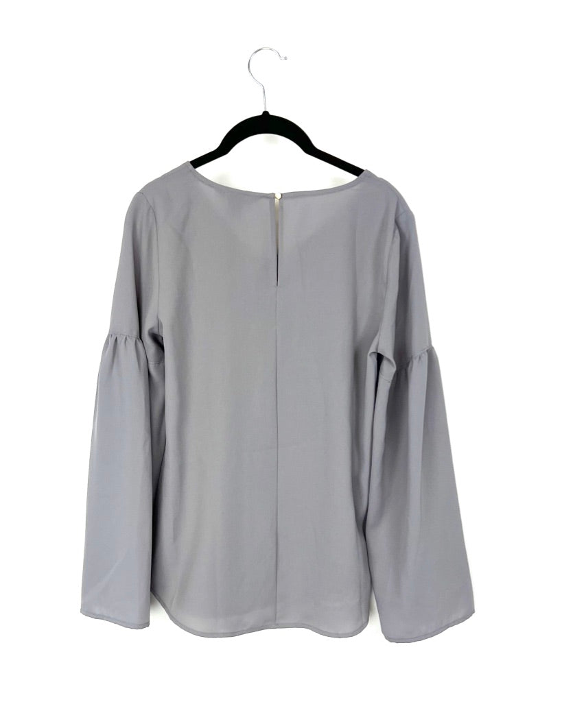 Grey Long Sleeve Blouse - Size 4