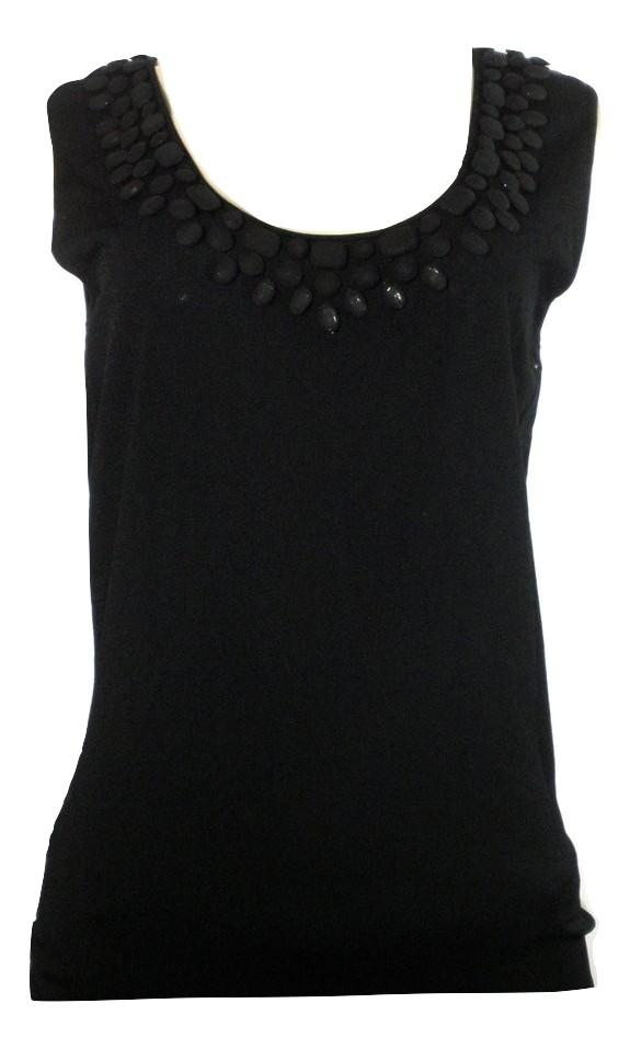 Lafayette 148 Black Hand Beaded Tank Top - Small - The Fashion Foundation