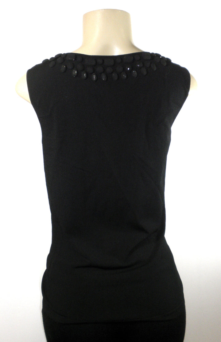 Lafayette 148 Black Hand Beaded Tank Top - Small - The Fashion Foundation