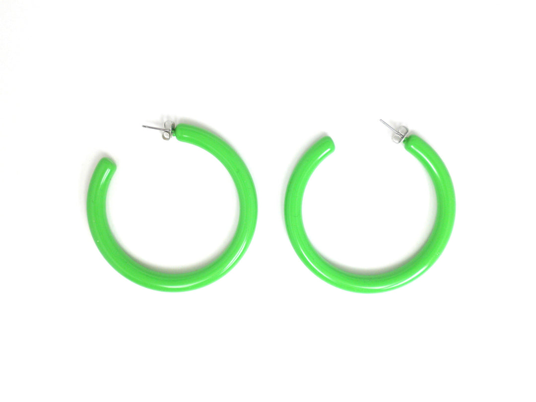 Green Hoop Earrings - The Fashion Foundation - {{ discount designer}}