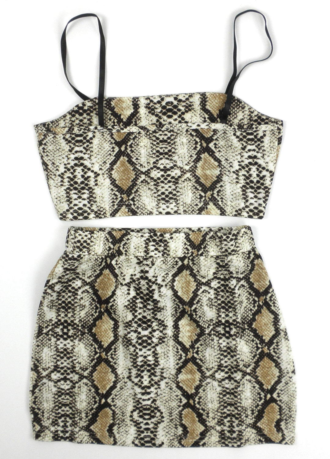 Zaful Brown Snakeskin Fitted Skirt Set - Small - The Fashion Foundation - {{ discount designer}}