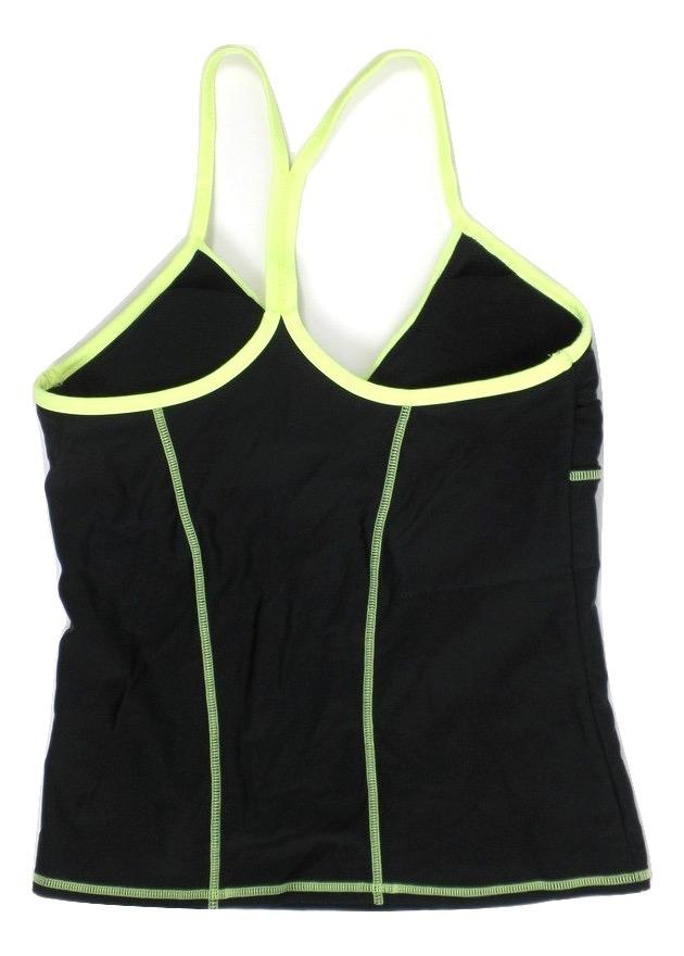Avia Black and Neon Yellow Bathing Suit Top - Medium - The Fashion Foundation