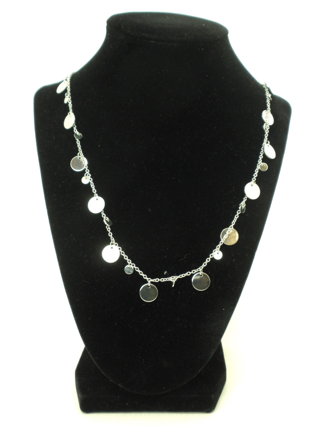 Necklace Lined with Silver Circles - The Fashion Foundation - {{ discount designer}}