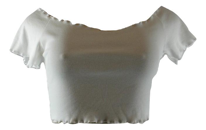 Zaful White Ruffle Crop Top - Small - Donated From Designer - The Fashion Foundation