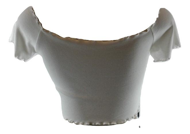 Zaful White Ruffle Crop Top - Small - Donated From Designer - The Fashion Foundation