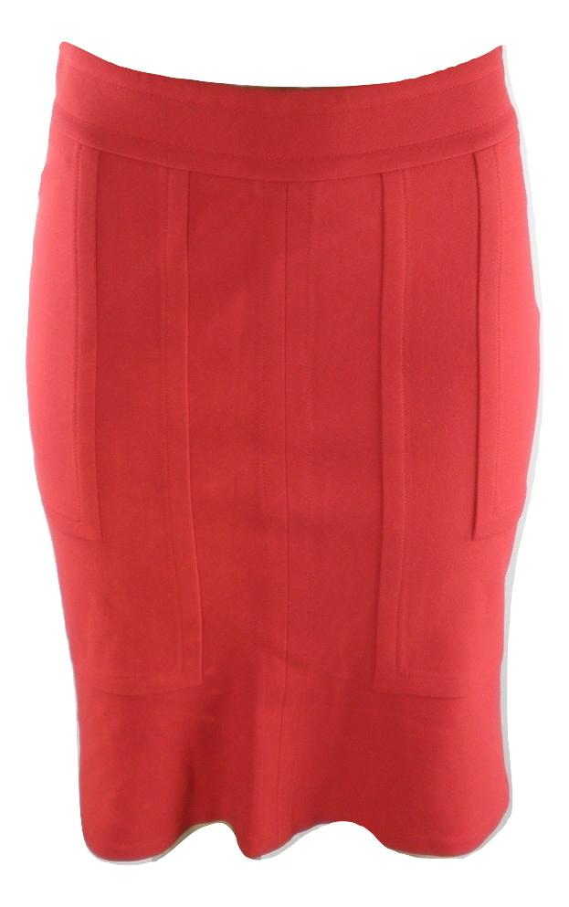 DKNY Red Mid Length Skirt - Size 2 - The Fashion Foundation