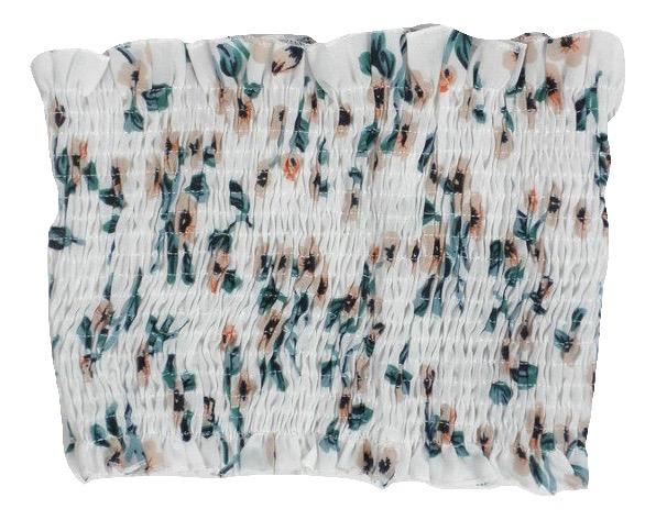 Zaful White Floral Tube Top - Size Small and Medium - Donated From Designer - The Fashion Foundation