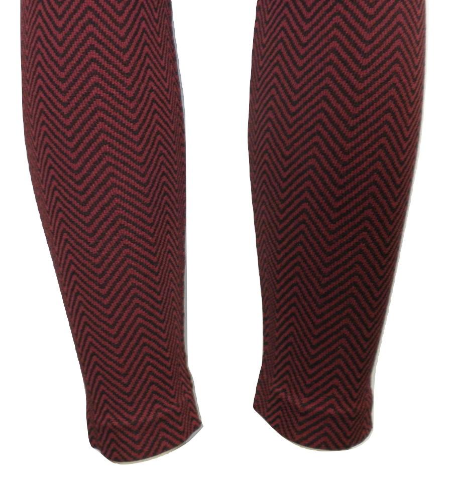 Black and Red Chevron printed Leggings - Size L/XL - The Fashion Foundation