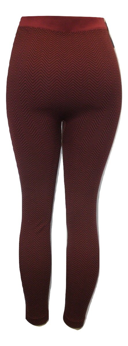 Black and Red Chevron printed Leggings - Size L/XL - The Fashion Foundation