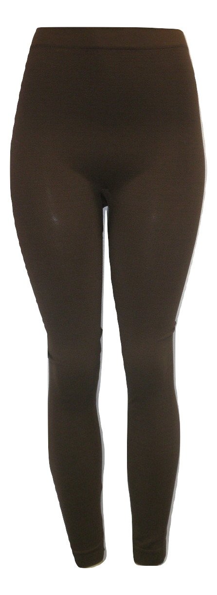 Dark Brown Textured Leggings - Size S/M - The Fashion Foundation