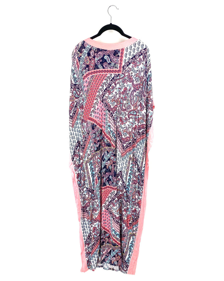 Abstract Print V-Neckline Caftan - Small/Medium, 1X